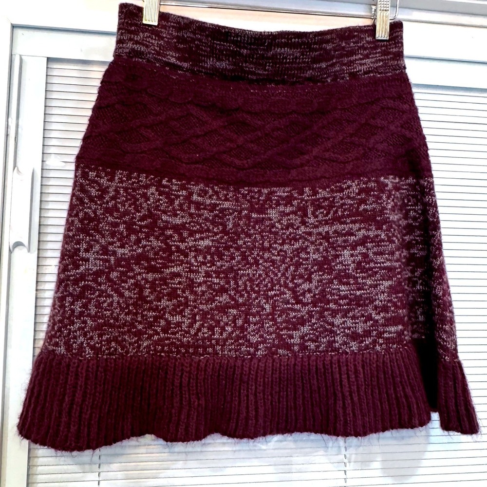 Dakini Womens Purple Wool Blend Cable Knit‎ Marl Mini Sweater Skirt Size Small